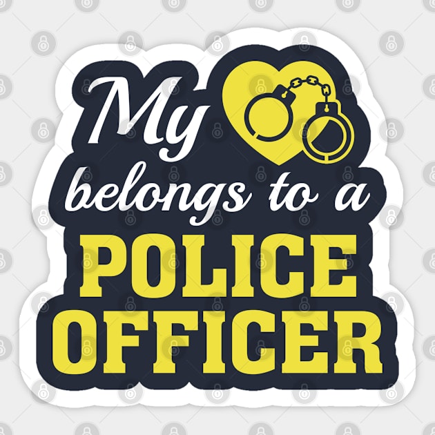 Heart Belongs Police Officer Sticker by VectorPlanet